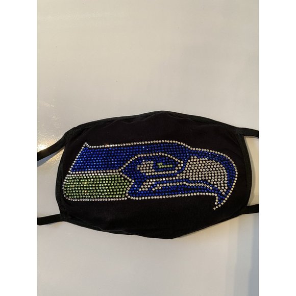Seattle Seahawks Bling Face Mask Front Logo - Picture 3 of 11